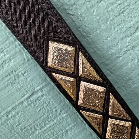 NOCONA black belt 36 concho basket weave - Picture 7 of 10